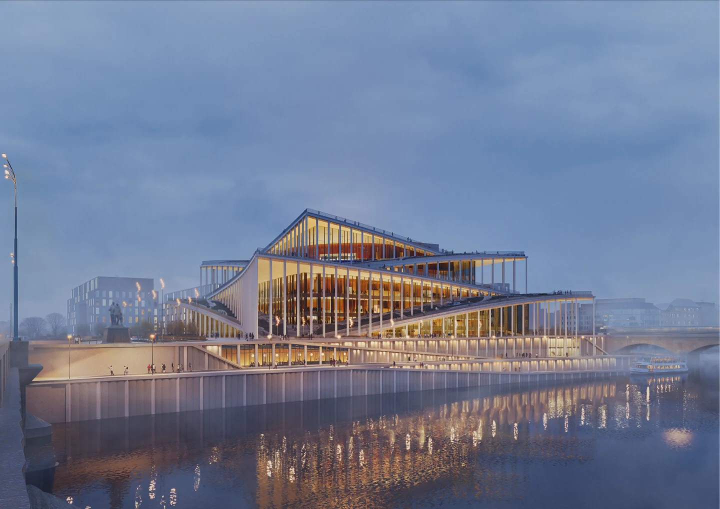 Vltava Philharmonic Hall — view from Hlávkův Bridge
